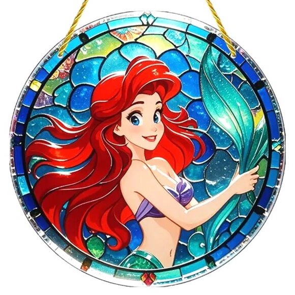 Suncatcher Little Mermaid Ariel Disney Hanging Window Decor Colorful Princess - Picture 2 of 4